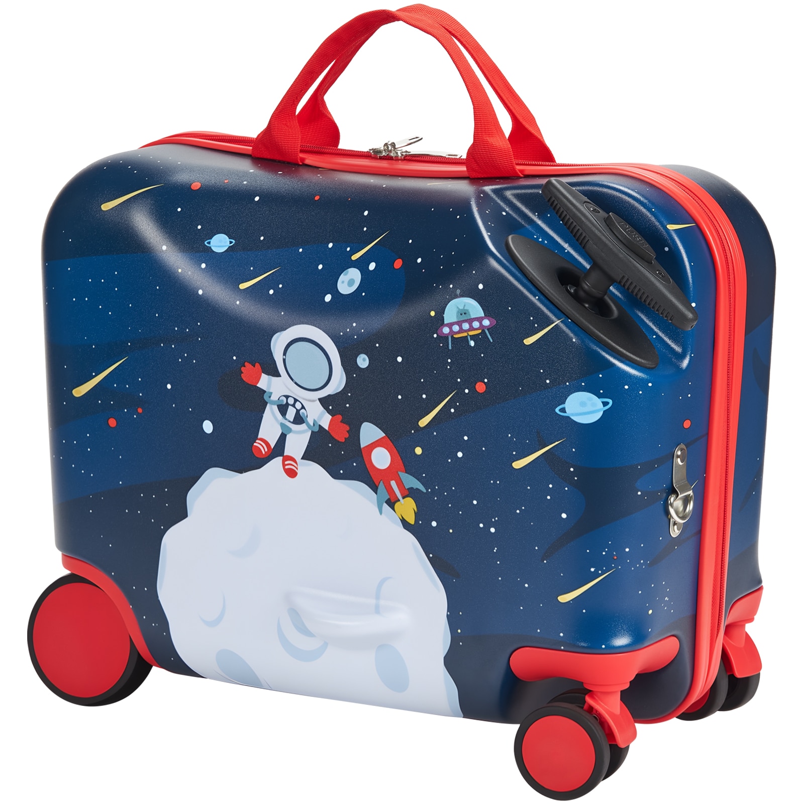 Kids Ride-on Scooter Suitcase Lightweight Rolling Luggage For Travel_voghion.com